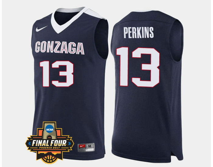Gonzaga Bulldogs #13 Josh Perkins Navy Road Authentic College Basketball Jersey