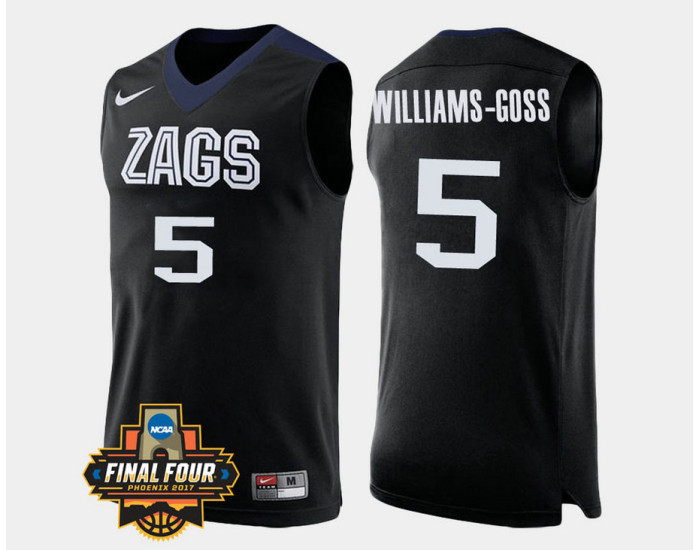 Gonzaga Bulldogs #5 Nigel Williams-Goss Black Alternate Authentic College Basketball Jersey