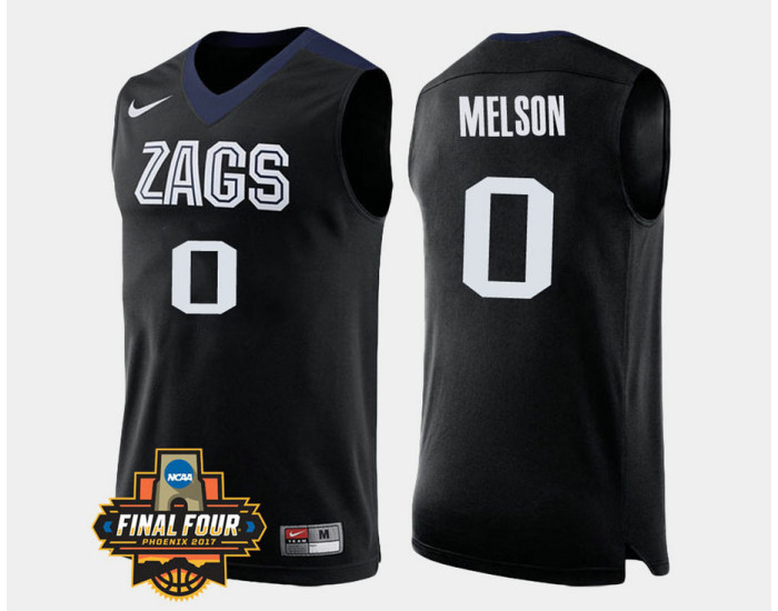 Gonzaga Bulldogs #0 Silas Melson Black Alternate Authentic College Basketball Jersey