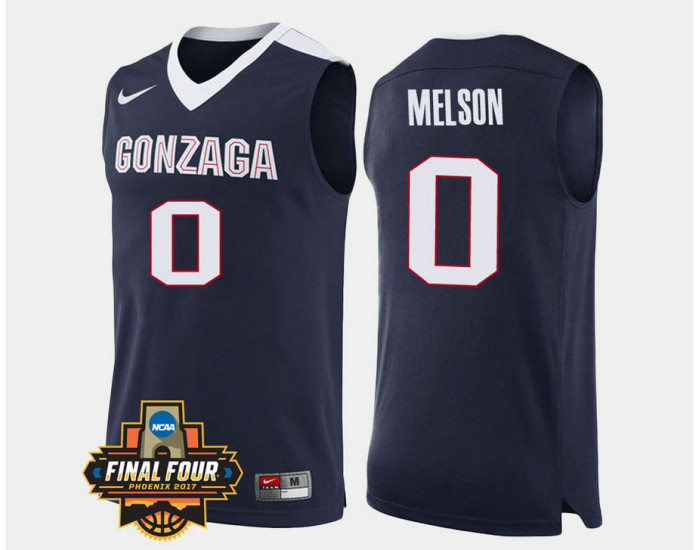 Gonzaga Bulldogs #0 Silas Melson Navy Road Replica College Basketball Jersey