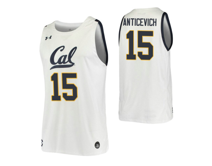 California Golden Bears #15 Grant Anticevich White Authentic College Basketball Jersey