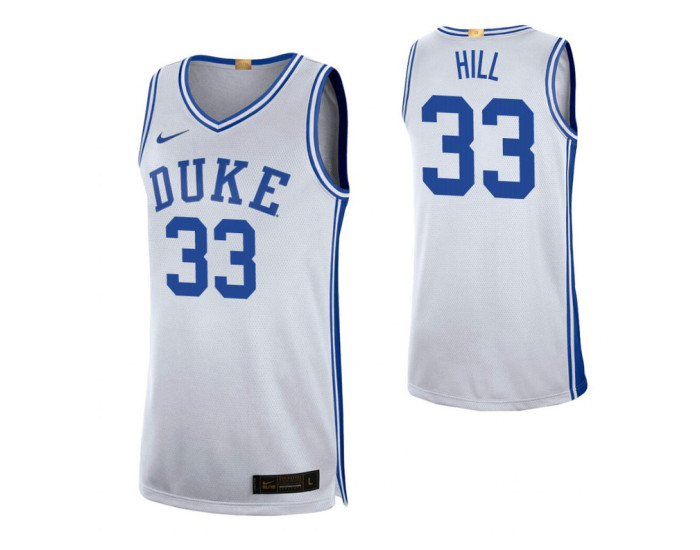 Duke Blue Devils #33 Grant Hill White Authentic College Basketball Jersey