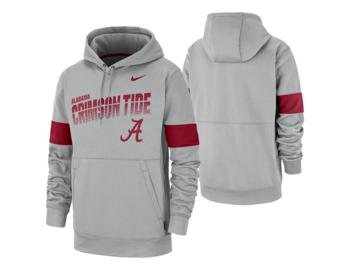 Alabama Crimson Tide Gray Sideline Wordmark & Logo Performance Hoodie