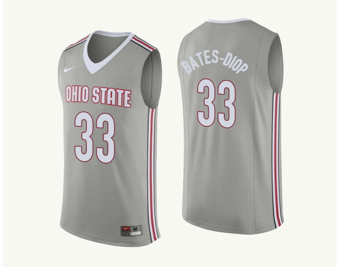 Ohio State Buckeyes #33 Keita Bates-Diop Authentic College Basketball Jersey Gray