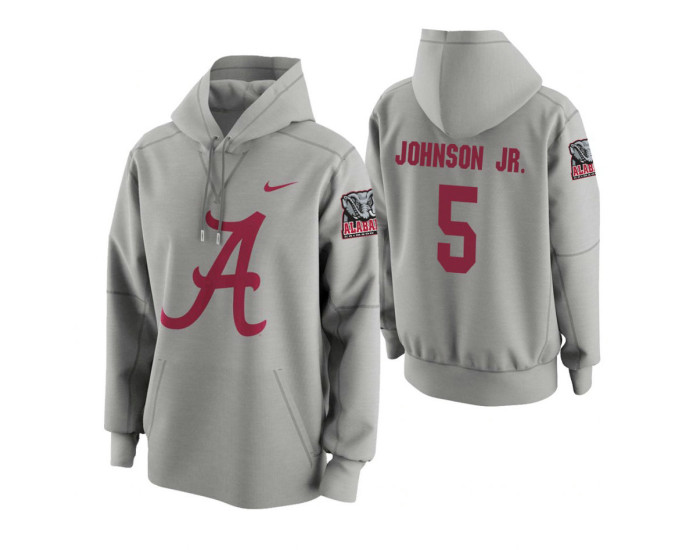 Alabama Crimson Tide #5 Avery Johnson Jr. Men's Gray College Basketball Hoodie