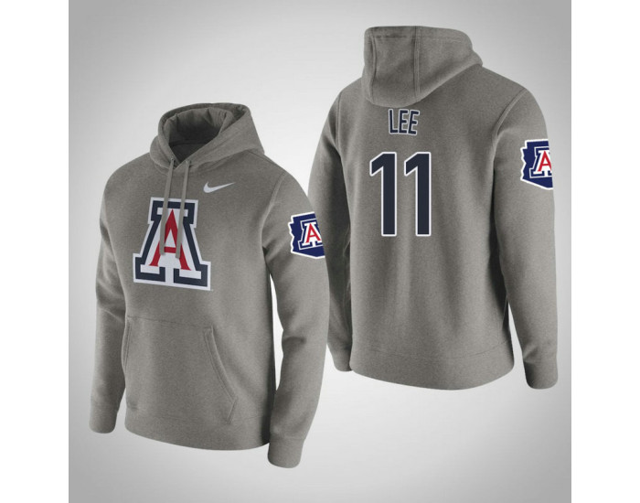 Arizona Wildcats #11 Ira Lee Men's Gray Pullover Hoodie