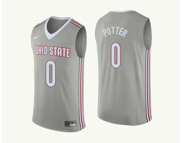 Youth Ohio State Buckeyes #0 Micah Potter Replica College Basketball Jersey Gray