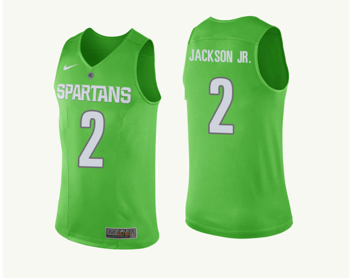Michigan State Spartans #2 Jaren Jackson Jr. Replica College Basketball Jersey Green