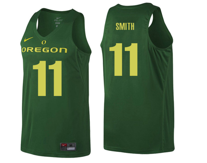Youth Oregon Ducks #11 Keith Smith Replica College Basketball Jersey Green