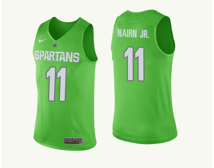 Michigan State Spartans #11 Lourawls Nairn Jr. Replica College Basketball Jersey Green