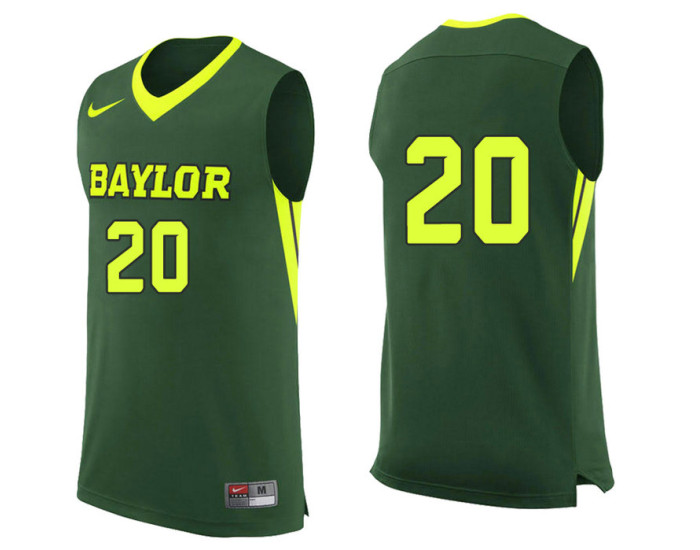 Youth Baylor Bears #20 Manu Lecomte Replica College Basketball Jersey Green