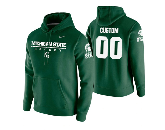 Michigan State Spartans #00 Custom Men's Green College Basketball Hoodie