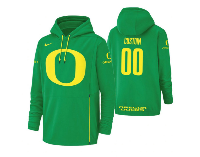 Oregon Ducks #00 Custom Men's Green College Basketball Hoodie