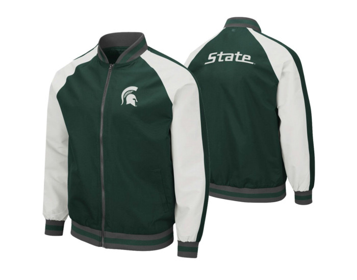 Michigan State Spartans Green Kent Full-Zip Bomber Jacket