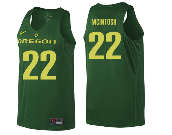 Oregon Ducks #22 MiKyle McIntosh Replica College Basketball Jersey Green