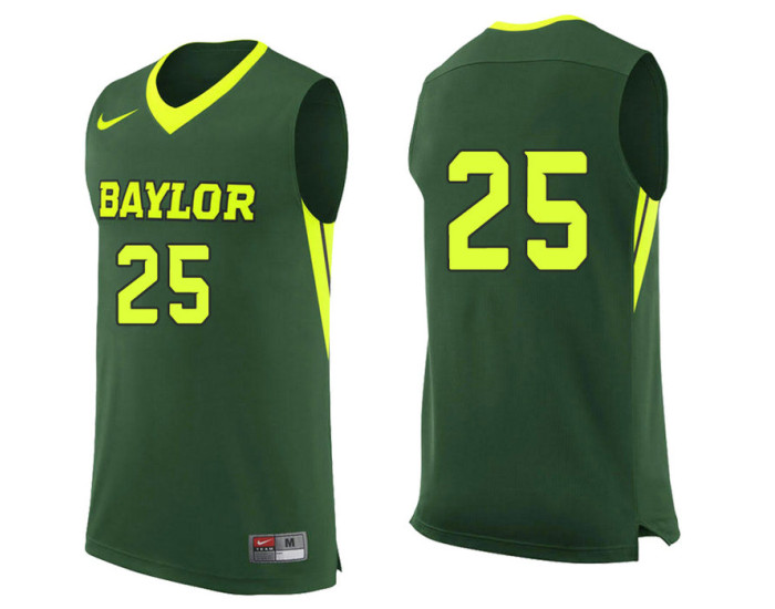 Youth Baylor Bears #25 Tristan Clark Replica College Basketball Jersey Green