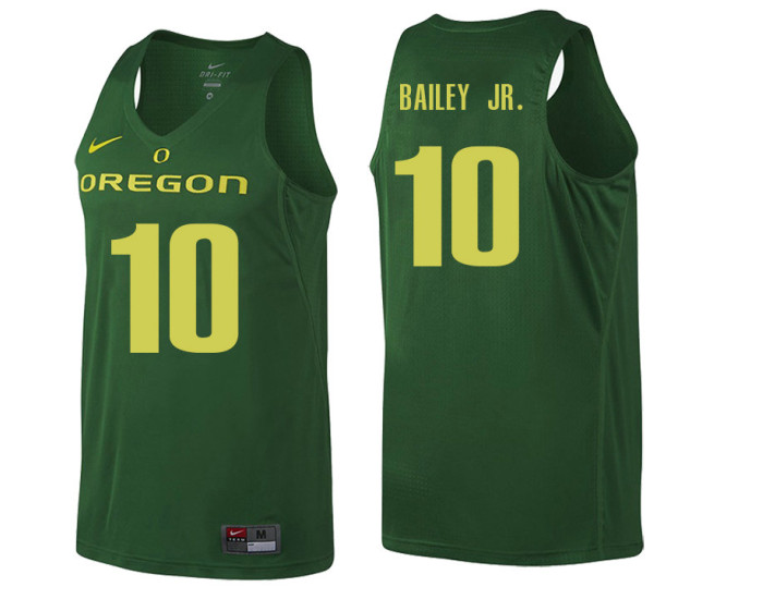 Oregon Ducks #10 Victor Bailey Jr. Authentic College Basketball Jersey Green