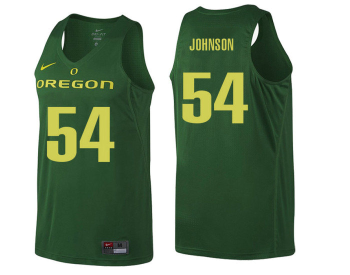 Youth Oregon Ducks #54 Will Johnson Replica College Basketball Jersey Green