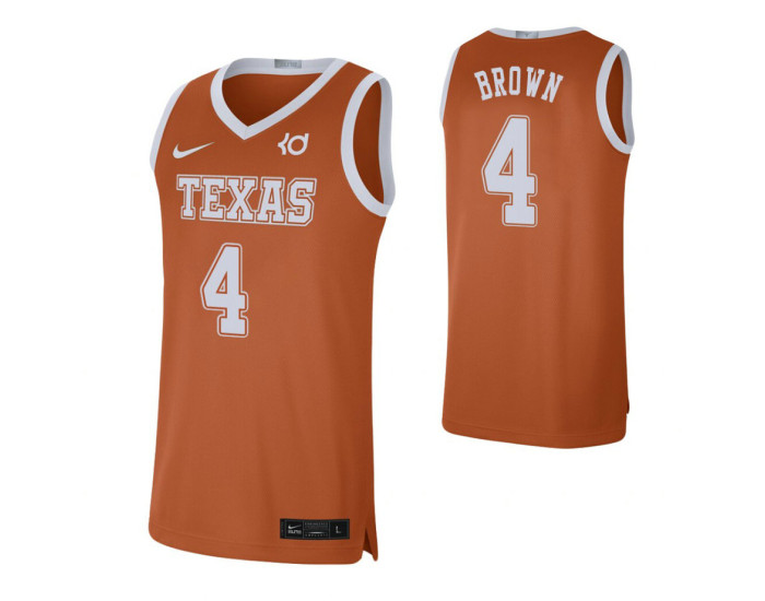 Youth Texas Longhorns #4 Greg Brown Texas Orange Authentic College Basketball Jersey