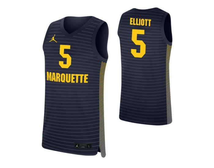 Marquette Golden Eagles Greg Elliott Authentic College Basketball Jersey Navy