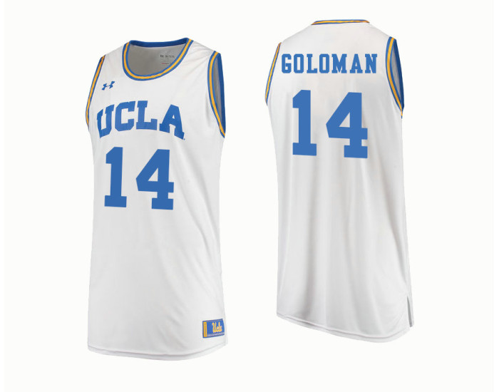 UCLA Bruins #14 Gyorgy Goloman Replica College Basketball Jersey White