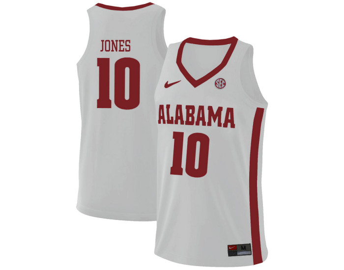 Youth Alabama Crimson Tide #10 Herbert Jones Replica College Basketball Jersey White