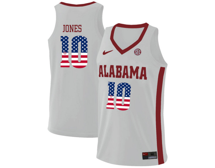 Youth Alabama Crimson Tide #10 Herbert Jones Replica College Basketball Jersey White