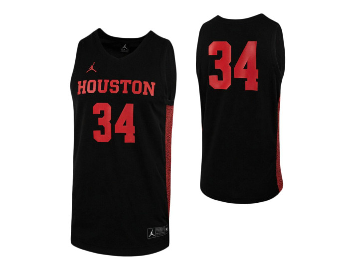 Houston Cougars #34 Authentic College Basketball Jersey Black