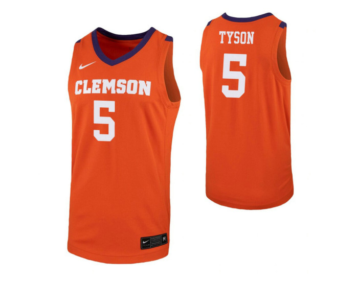 Hunter Tyson Authentic College Basketball Jersey Orange Clemson Tigers