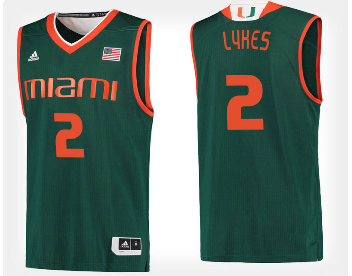 Youth Miami Hurricanes #2 Chris Lykes Green Alternate Replica College Basketball Jersey