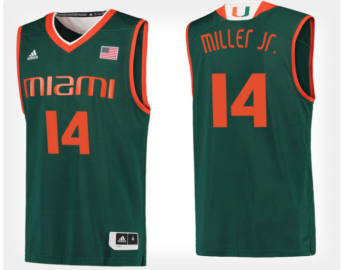 Youth Miami Hurricanes #14 Rodney Miller Jr. Green Alternate Authentic College Basketball Jersey