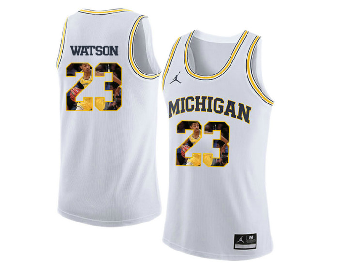 Michigan Wolverines #23 Ibi Watson Authentic College Basketball Jersey White