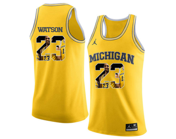 Youth Michigan Wolverines #23 Ibi Watson Authentic College Basketball Jersey Yellow
