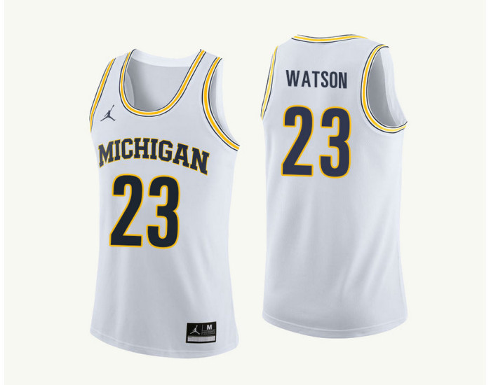 Michigan Wolverines #23 Ibi Watson Authentic College Basketball Jersey White