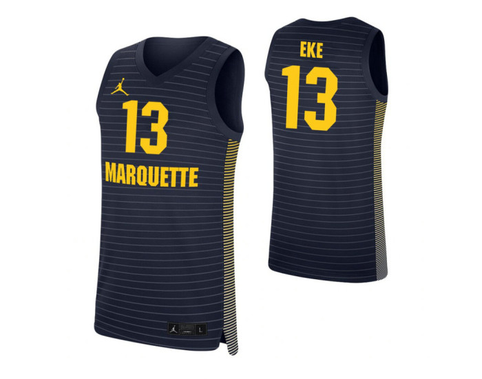 Marquette Golden Eagles #13 Ike Eke Navy Authentic College Basketball Jersey