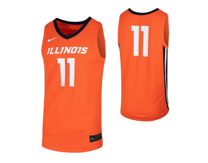 Illinois Fighting Illini #11 Authentic College Basketball Jersey Orange