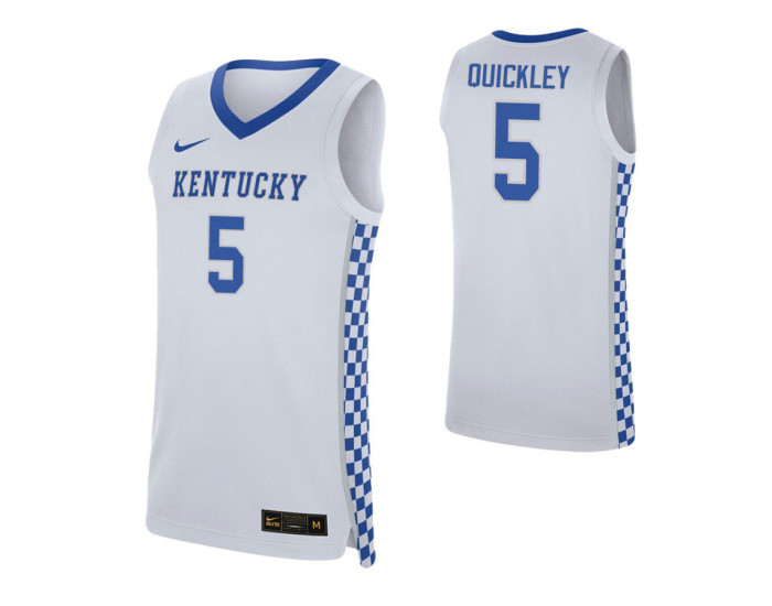Youth Kentucky Wildcats #5 Immanuel Quickley White Authentic College Basketball Jersey