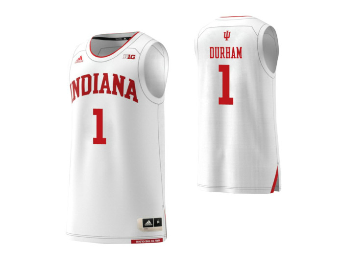 Indiana Hoosiers #1 Aljami Durham Authentic College Basketball Jersey White