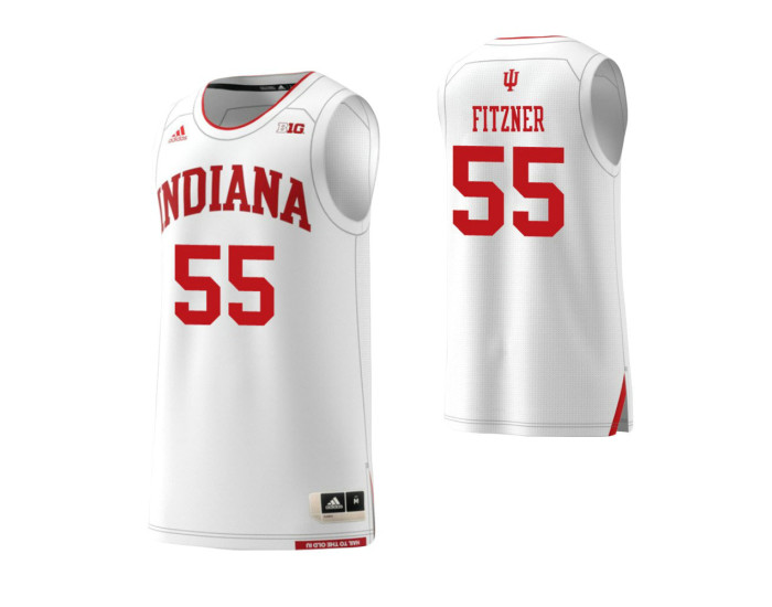Indiana Hoosiers #55 Evan Fitzner Authentic College Basketball Jersey White