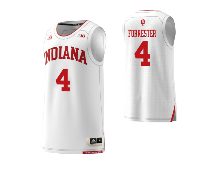 Indiana Hoosiers #4 Jake Forrester Replica College Basketball Jersey White