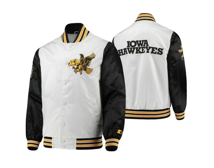 Iowa Hawkeyes White Black The Legend Full-Snap Jacket