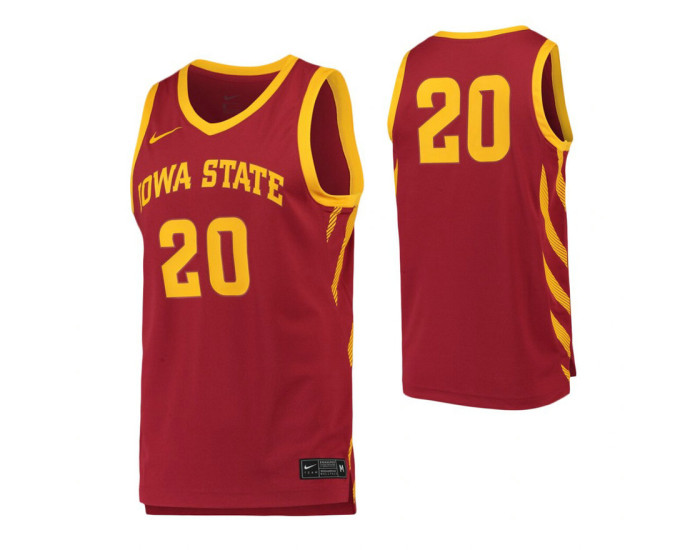 Iowa State Cyclones #20 Authentic College Basketball Jersey Crimson