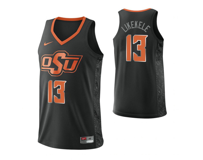 Oklahoma State Cowboys 13 Isaac Likekele Authentic College Basketball Jersey Black