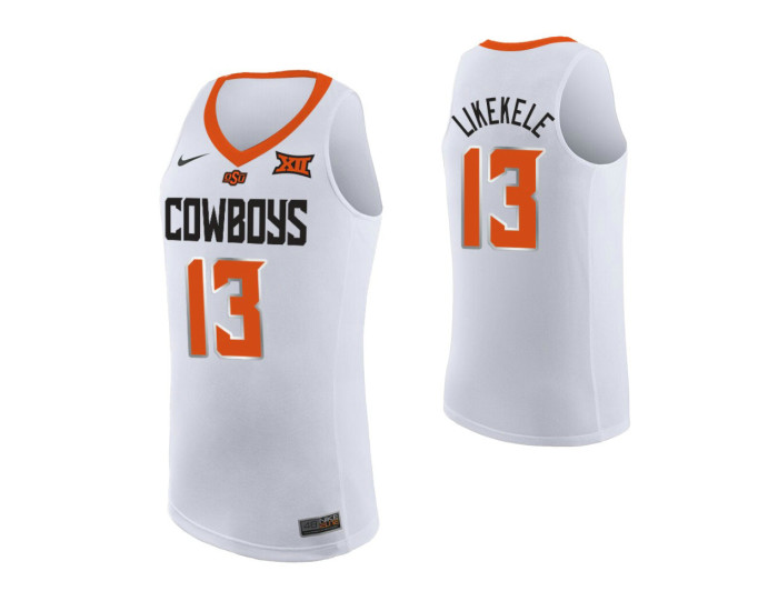 Oklahoma State Cowboys 13 Isaac Likekele Authentic College Basketball Jersey White