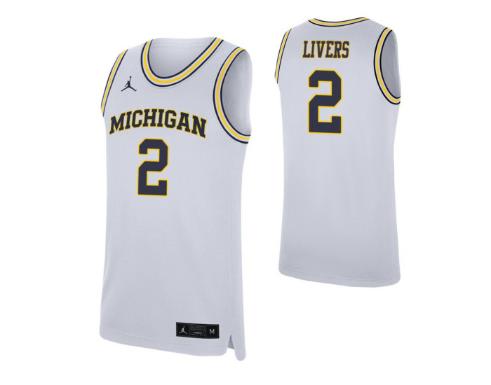 Youth Michigan Wolverines #2 Isaiah Livers White Authentic College Basketball Jersey