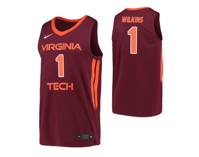 Virginia Tech Hokies #1 Isaiah Wilkins Maroon Replica College Basketball Jersey