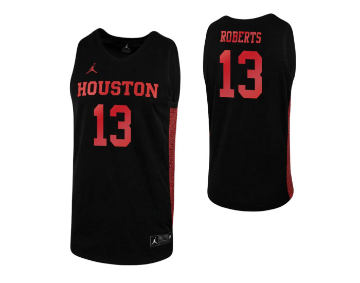 J'Wan Roberts Authentic College Basketball Jersey Black Houston Cougars