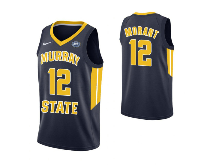 Murray State Racers #12 Ja Morant Authentic College Basketball Jersey Navy
