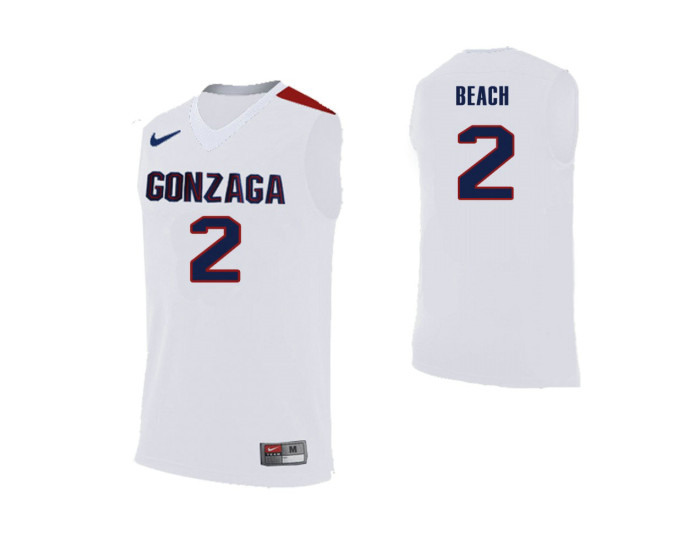 Gonzaga Bulldogs #2 Jack Beach White Authentic College Basketball Jersey