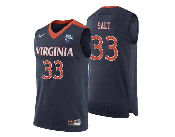 Virginia Cavaliers Jack Salt Basketball Champions Replica College Basketball Jersey Navy